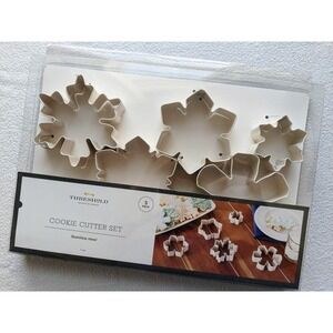 Threshold 5 Piece Snowflake Cookie Cutter Set Stainless Steel Christmas NEW